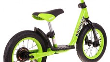 Bicicleta fara pedale cu frana, suport picioare si roti gonflabile Balancer SporTrike verde