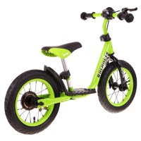 Bicicleta fara pedale cu frana, suport picioare si roti gonflabile Balancer SporTrike verde - 1