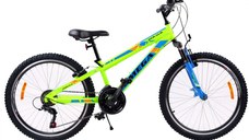 Bicicleta mountainbike copii Omega Gerald 24 inch 18 viteze verde