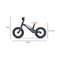 Bicicleta usoara Bart Air fara pedale roti gonflabile reglabila 12 inch albastru Lionelo - 2