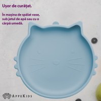 Bol din silicon AppeKids Kitty II Aqua Blue - 4