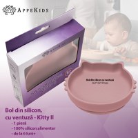 Bol din silicon AppeKids Kitty II Old Rose - 2