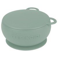 Bol Minikoioi cu ventuza si capac 100 premium silicone river green - 2