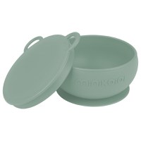 Bol Minikoioi cu ventuza si capac 100 premium silicone river green - 3