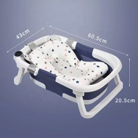 Cadita pliabila Little Mom cu hamac si termometru pentru copii blue - 2