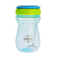 Cana anticurgere Minut Baby cu pai mobil 360 ml blue - 1