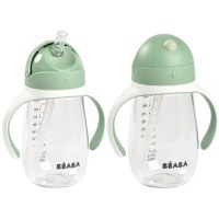 Cana cu pai din tritan Beaba 300 ml Sage Green - 1