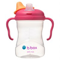 Cana de tranzitie cu cioc de silicon de la b.box 240 ml +4 luni roz - 8