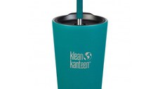 Cana termos din otel inoxidabil 473 ml cu capac si pai Klean Kanteen Emerald Bay