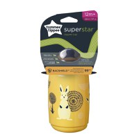 Cana Tommee Tippee Sippee cu protectie Bacshield si capac 390 ml 12 luni + galben - 1