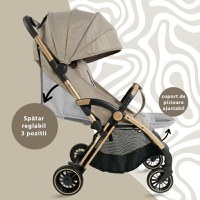 Carucior sport AppeKids Upp ultracompact cu pliere automata Bubble Beige - 2