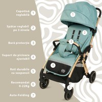 Carucior sport AppeKids Upp ultracompact cu pliere automata River Green - 1