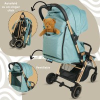 Carucior sport AppeKids Upp ultracompact cu pliere automata River Green - 3