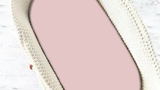 Cearceaf cu elastic Miminu pentru landou carucior si cosulet 80x35 cm Colectia Royal Powder Pink