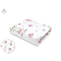 Cearceaf cu elastic MimiNu pentru patut 90x40 cm din bumbac Design Pink Ballerina - 1