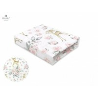 Cearceaf cu elastic MimiNu pentru patut co-sleeper 89 x 51 cm Sweet Deer Pink - 3