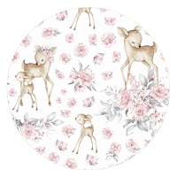 Cearceaf cu elastic MimiNu pentru patut co-sleeper 89 x 51 cm Sweet Deer Pink - 2