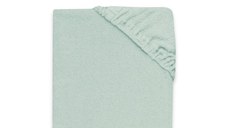 Cearceaf cu elastic Qmini pentru patut 90x40 cm din bumbac terry Cold Mint