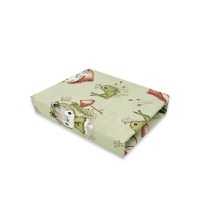 Cearceaf cu elastic Qmini pentru patut co-sleeper Vera 89x51 cm din bumbac Frogs - 2