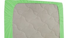 Cearceaf verde KidsDecor cu elastic din bumbac 60 x 85 cm