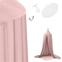 Cort baldachin suspendat Teepee multifunctional pentru copii 290cm Light Pink - 2