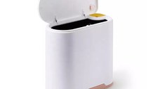 Cos pampers compact cu suport saci menajeri Little Mom Trash Can WhiteOrange