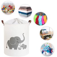 Cos pliabil Sipo pentru jucarii si rufe 35x42 cm bumbac 43l Elefant - 4