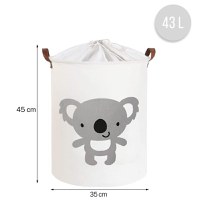 Cos pliabil Sipo pentru jucarii si rufe 35x42 cm bumbac 43l Koala - 2