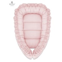 Cosulet bebelus pentru dormit Baby Nest 75 x 75 cm cu volanase colectia Royal Powder pink MimiNu - 1