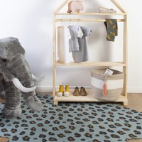 Covor bumbac 145x160 cm Leopard albastru Childhome - 3