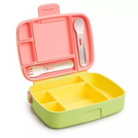 Cutie Bento Lunch Munchkin cu ustensile din inox 18L+ yellow - 2