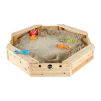 Cutie hexagonala din lemn pentru nisip Treasure Beach 104x104 cm cu prelata - 3