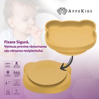 Farfurie din silicon cu ventuza AppeKids The Little Bear Honey - 3