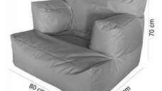 Fotoliu Big Bean Bag textil umplut cu perle polistiren albastru