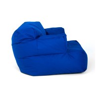 Fotoliu Big Bean Bag textil umplut cu perle polistiren albastru - 2