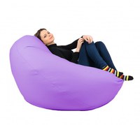 Fotoliu mare nirvana gigant violet piele eco umplut cu perle polistiren beanbag para marca pufrelax - 1