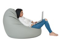 Fotoliu mediu nirvana grande galben piele eco umplut cu perle polistiren beanbag marca Pufrelax - 2