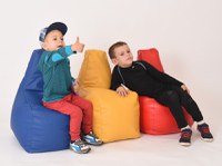 Fotoliu pentru copii 2-8 ani sunlounger junior blue umplut cu perle polistiren marca Pufrelax - 4