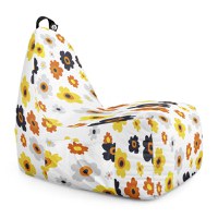 Fotoliu Puf Bean Bag tip Chill L Daisy fundal alb - 6