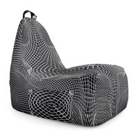 Fotoliu Puf Bean Bag tip Chill L topografic negru - 6