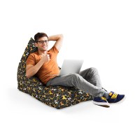 Fotoliu Puf Bean Bag tip Lounge Caini fundal negru - 2