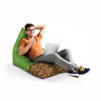 Fotoliu Puf Bean Bag tip Lounge Minecraft iarba pamant - 4