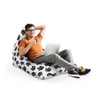 Fotoliu Puf Bean Bag tip Lounge Pisici alb negru - 2