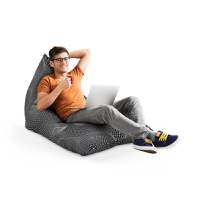 Fotoliu Puf Bean Bag tip Lounge Topografic negru - 1