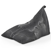 Fotoliu Puf Bean Bag tip Lounge Topografic negru - 5