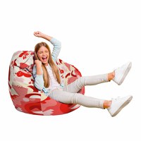 Fotoliu Puf Bean Bag tip Para L abstract jungle rosu - 2