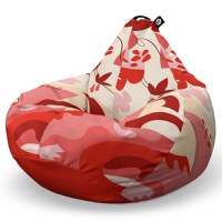 Fotoliu Puf Bean Bag tip Para L abstract jungle rosu - 6