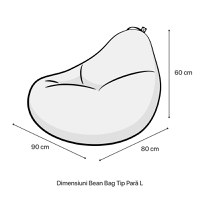 Fotoliu Puf Bean Bag tip Para L alb cu ursi - 2