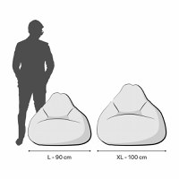 Fotoliu Puf Bean Bag tip Para L bej cu model rosu si gri - 5