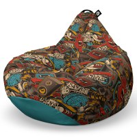 Fotoliu Puf Bean Bag tip Para L graffiti retro maro - 6